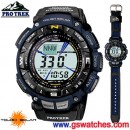 CASIO PRG-240B-2DR:::PRO TREK太陽能專業登山錶,可旋轉錶圈,免運費,刷卡不加價或3期零利率