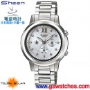 缺貨,CASIO SHN-7506D-7ADR(公司貨,保固1年):::太陽能電波時計Sheen電波時計<日本兩局+中國一局>,免運費,刷卡不加價或3期零利率