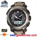 缺貨,CASIO PRW-5100T-7DR(公司貨,保固1年):::PRO TREK太陽能電波時計專業登山錶(鈦金屬)<6局電波接收>,免運費,刷卡不加價或3期零利率