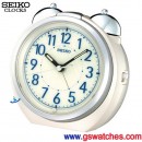 SEIKO QXK118W:::SEIKO指針型鬧鐘,鈴聲,貪睡功能,夜光,燈光,滑動式秒針,刷卡不加價或3期零利率