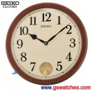 已完售,SEIKO QXC233B(公司貨,保固1年):::SEIKO 木質掛鐘,擺錘,直徑35.6cm,刷卡不加價,QXC-233B