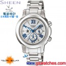 CASIO SHN-7503D-7ADR(公司貨,保固1年):::太陽能電波時計Sheen電波時計<日本兩局+中國一局>,刷卡或3期零利率,SHN7503D