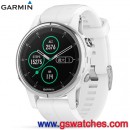 已完售,,GARMIN fenix 5s Plus亮銀錶圈搭白色矽膠錶帶(公司貨,保固1年):::多功能運動GPS手錶,搭載地圖,訓練指標,音樂