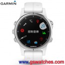 已完售,,GARMIN fenix 5s Plus亮銀錶圈搭白色矽膠錶帶(公司貨,保固1年):::多功能運動GPS手錶,搭載地圖,訓練指標,音樂