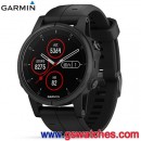 已完售,GARMIN fenix 5s Plus,時尚黑錶圈搭黑色矽膠錶帶(公司貨,保固1年):::多功能運動GPS手錶,搭載地圖,訓練指標,音樂
