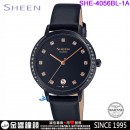 【金響鐘錶】預購,CASIO SHE-4056BL-1AUDF(公司貨,保固1年):::Sheen,時尚女錶,日期顯示,手錶,刷卡或3期,SHE4056BL