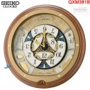 【金響鐘錶】現貨,SEIKO QXM381B(公司貨,保固1年):::SEIKO,Hi-Fi,音樂掛鐘,18首音樂,木質掛鐘,QXM-381B