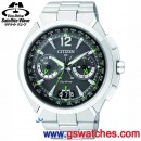 已完售,CITIZEN CC1091-50F(公司貨,保固2年):::Eco-Drive Satellite Wave-AIR光動能衛星對時,不鏽鋼,萬年曆,防磁,藍寶石,免運費,刷卡或3期零利率