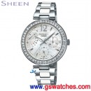 已完售,CASIO SHE-3042D-7AUDR(公司貨,保固1年):::Sheen Cruise Line奢華系列,日期,星期,24小時指針,SHE3042D