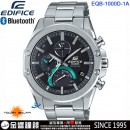 已完售,CASIO EQB-1000D-1ADR(公司貨,保固1年):EDIFICE,太陽能,Bluetooth,智慧藍牙指針錶款,碼錶,兩地時間,EQB1000D