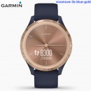 【金響鐘錶】預購,GARMIN vivomove-3s-blue-gold藍調玫瑰金(公司貨,保固1年):::指針智慧腕錶,多種運動模式,全天候健康監測,vivomove3s
