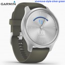 【金響鐘錶】預購,GARMIN vivomove-style-silver-green綠野迷蹤銀(公司貨,保固1年):::指針智慧腕錶,行動支付,多種運動模式,全天候健康監測,vivomovestyl
