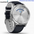 【金響鐘錶】預購,GARMIN vivomove-luxe-silver-blue希臘旭光銀(公司貨,保固1年):::指針智慧腕錶,行動支付,多種運動模式,全天候健康監測,vivomoveluxe