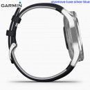 【金響鐘錶】預購,GARMIN vivomove-luxe-silver-blue希臘旭光銀(公司貨,保固1年):::指針智慧腕錶,行動支付,多種運動模式,全天候健康監測,vivomoveluxe