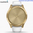 【金響鐘錶】預購,GARMIN vivomove-luxe-gold-white簡白耀日金(公司貨,保固1年):::指針智慧腕錶,行動支付,多種運動模式,全天候健康監測,vivomovelux